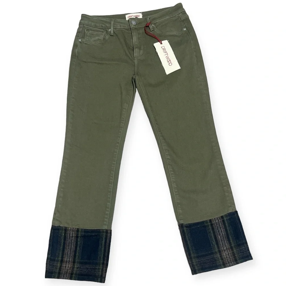 Driftwood 
Collette Roads End plaid cuff crop jeans size 27 - Picture 3 of 11
